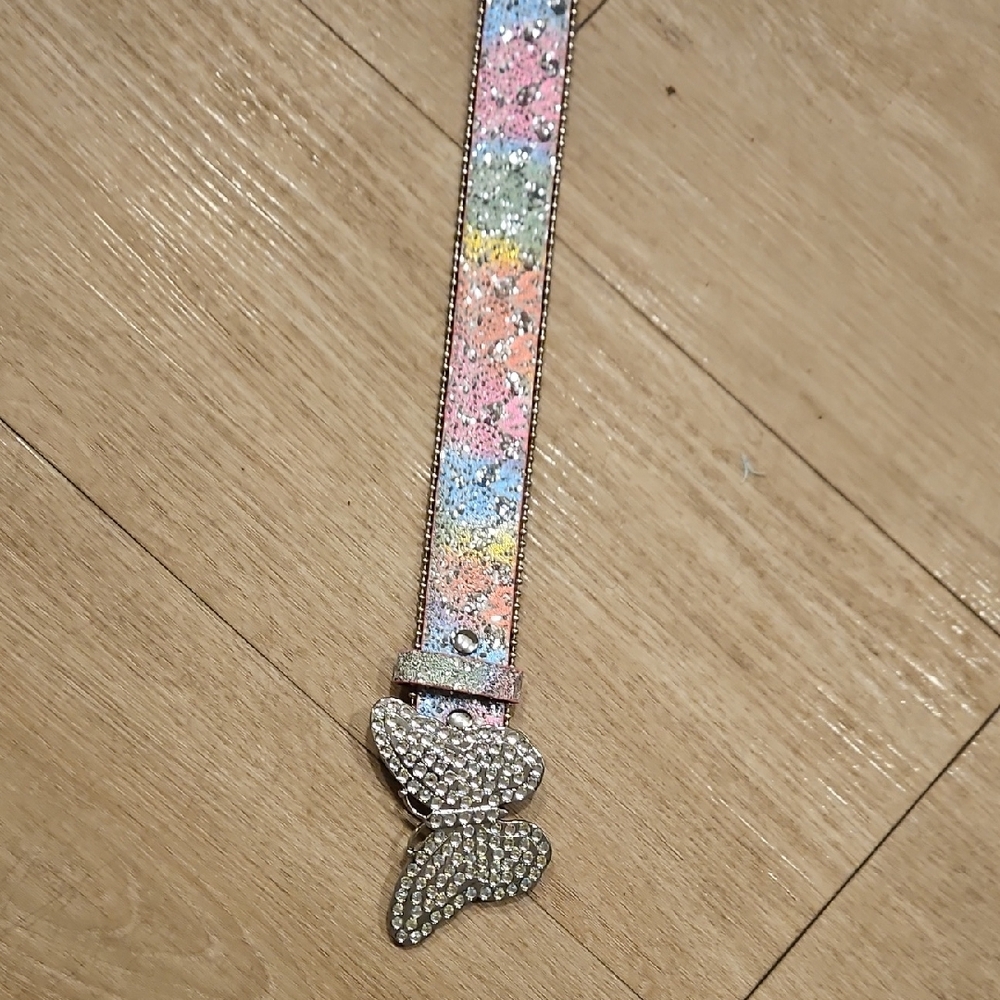 Urban Outfitters Pink Glitter Trimmed Beaded Belt